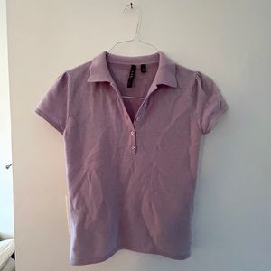 Lilac cashmere collared shirt